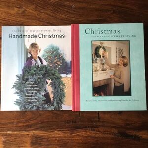 2 Martha Stewart Holiday Christmas Books: 1 softcover + 1 hardcover